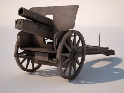 Ottoman 105mm Feldhaubite 3D model