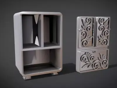 Classic Ornament cupboard Furniture 3D print model