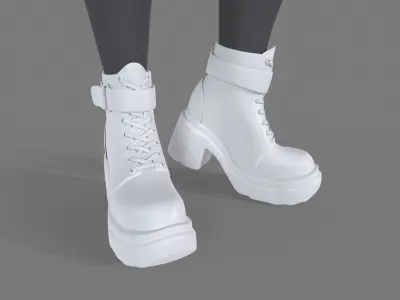 High-Quality 3D model of stylish platform boots 3D model