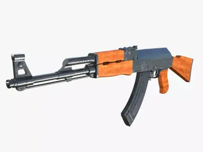 Assault Rifle AK-47 Low-poly 3D model