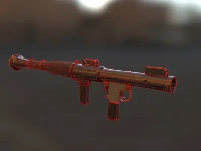 RPG7 Low Poly Game Ready gun Low-poly 3D model