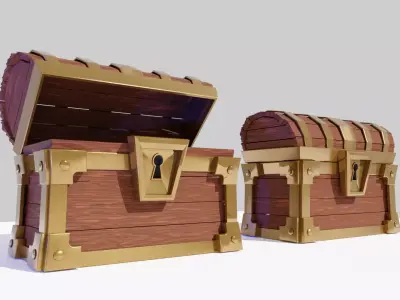 Pirate Chest Free low-poly 3D model