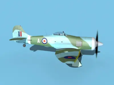 Hawker Tempest MKII V07 RAF 3D model