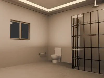 Modern Bathroom Low-poly 3D model