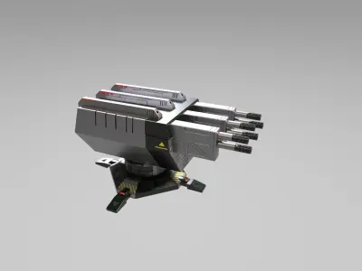 Si-Fi TURRETS Low-poly 3D model