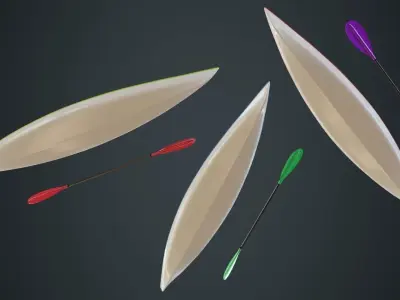 Kayak 2A Low-poly 3D model