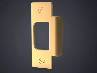 Door Strike Plate Golden V01 3D model
