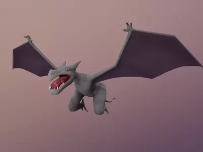 Aerodactyl dragon Low-poly 3D model