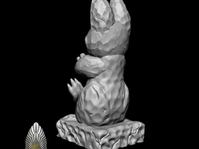 Loth Cat GArden Gnome 3d digital download Garden Statue 3D print model