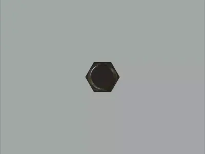 Steel Stained Hex M12 Precision Bolt with 4K PBR Textures 3D model