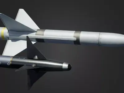   AIM-9M Sidewinder and AIM-7 Sparrow 3D model
