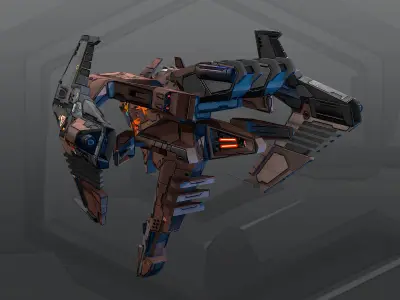 SF KARAK Fighter R2 Low-poly 3D model