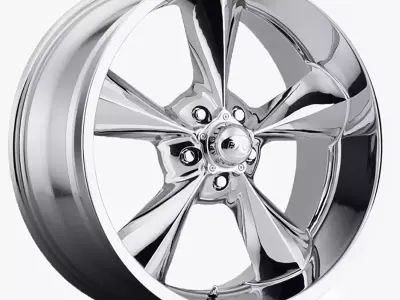 BG Rod Works Old School Wheel 17x7 Chrome 1965-1973 3D model