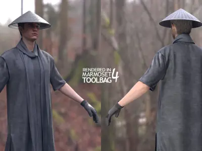 Man Warrior - Modular - Rigged Low-poly 3D model