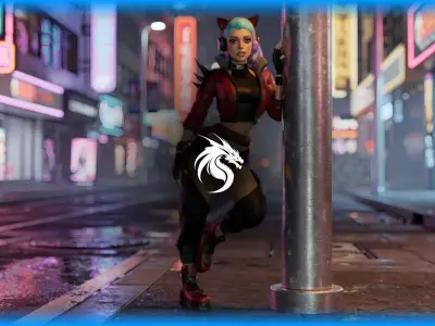 Cyber Girl Low-poly 3D model buy