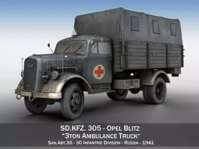 Opel Blitz - Ambulance - SanAbt30 3D model