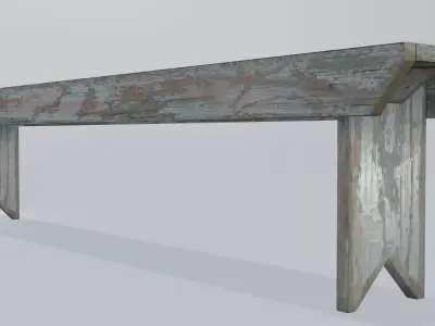 Wooden Vintage Bench Free low-poly 3D model