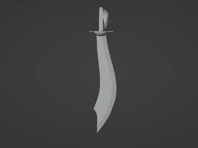 Shiny Silver Pirate Cutlass 3D model