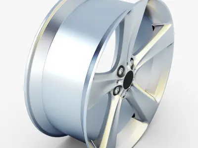 Style 128 wheel silver Mid Poly Low-poly 3D model