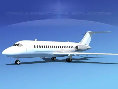 Douglas DC-9-20 Unmarked 1 3D model