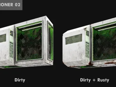 Sci-Fi air conditioner 02 Free 3D model