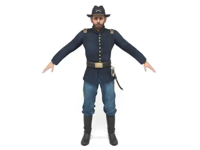 Union Officer Low-poly 3D model