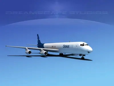 Douglas DC-8-63F Cygnus Air 3D model