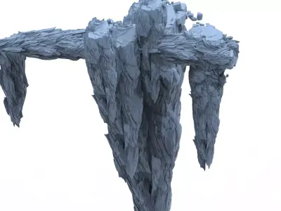 floating Asian mountain 7 3D model