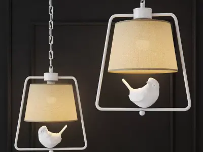 Suspended lamp provence bird pendant geometri 3D model