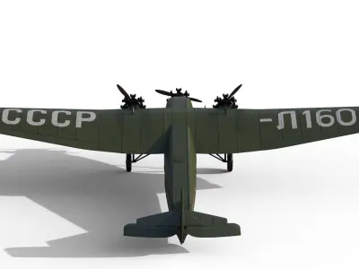 ANT-9 passenger aircraft 3D model