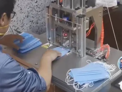 Face mask and N95 mask ear band ultrasonic welding machine 3D model