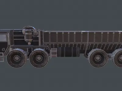 Wagon Truck Low-poly 3D model