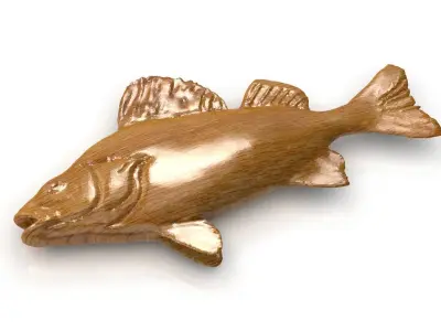 Fish 3d print 3d model stl obj wooden 3D model