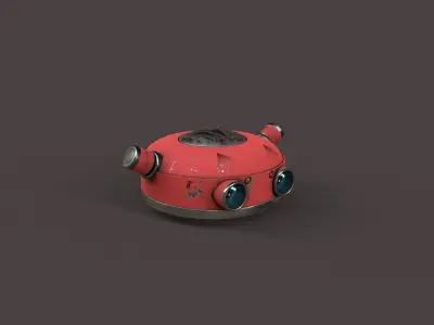 Old Robot Head V2 Low-poly 3D model