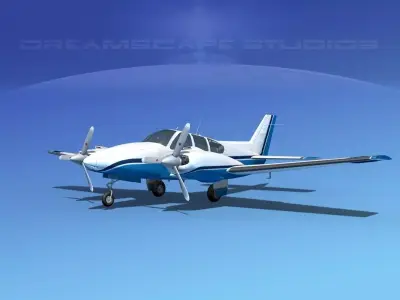 Beechcraft B55 Baron V06 3D model