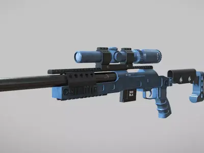 SPR-300 PRO lowpoly sniper rifle Low-poly 3D model
