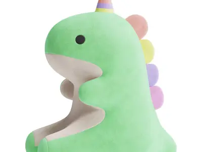 Lovely Candy Dinosaur Plush Toy 3D model