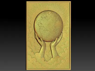 1 Earth CNC Relief Model Free 3D print model