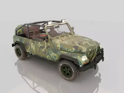 Military Jeep 3D Model - High Quality Game Ready Detailed 3D model