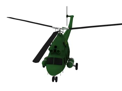 Lowpoly Mi-2 Hoplite Helicopter 3D Model Low-poly 3D model