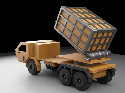 Military Rocket Launcher Truck 3D model