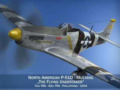 North American P-51D Mustang - Flying Undertaker 3D model