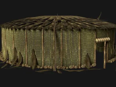 JUNGLE SWAMP SHAMAN HUT HOUSE TENT SHELTER AAA COLLECTION Low-poly 3D model