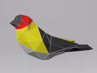 Low Poly Bird 3D model polygonal birds Low-poly 3D model