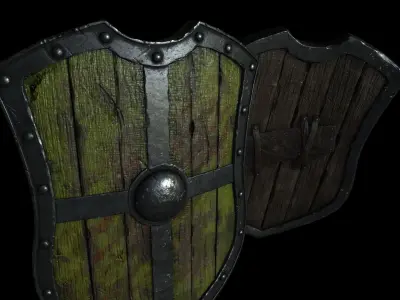 medieval shield lowpoly pbr Low-poly 3D model