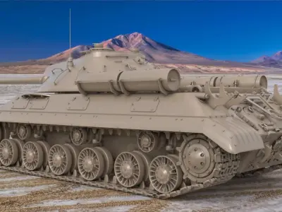 Tank IS 3M Clay V Ray 3D model