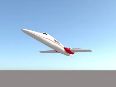 AS2 Supersonic Jet Low-poly 3D model