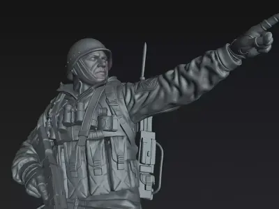 Battlefield Squad Leader STL Modern Military Miniature Model 3D print model