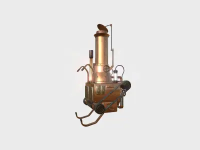 Steampunk Backpack 02 Cooper - Character Design Fashion Low-poly 3D model