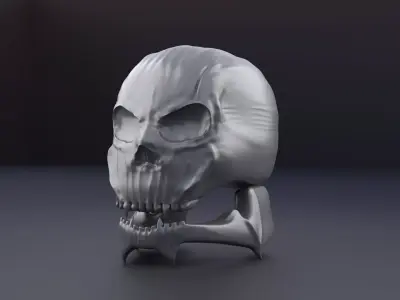 Metal Skull Horror Prop 3D Model Low-poly 3D model